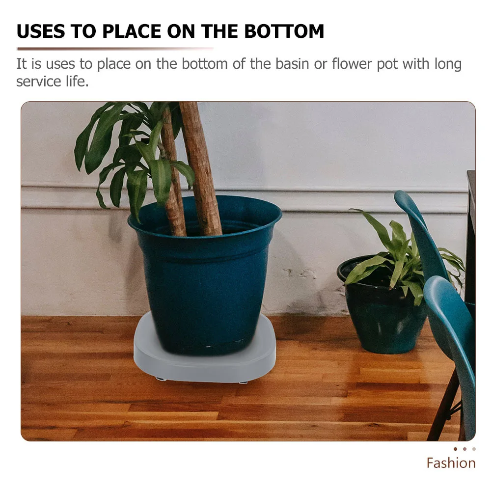 

2Pcs Flowerpot Trays Plastic Sturdy Movement Tray for Balcony Garden Plant Pot Base with Invisible Wheels for Easy Pot