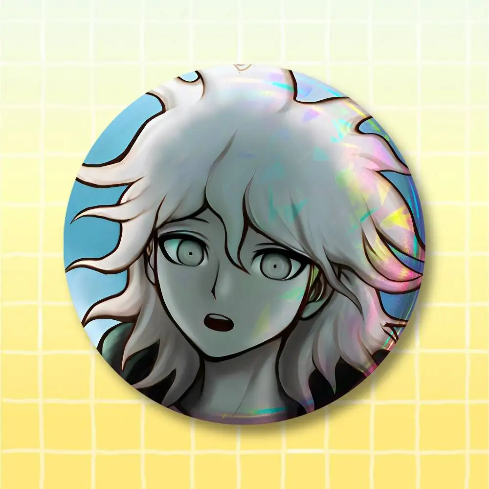 N-Nagito Komaeda D-Danganronpa Pin Round Circle Shape Metal Button Pin Badge Pinback Decoration Gifts Clothes Decor