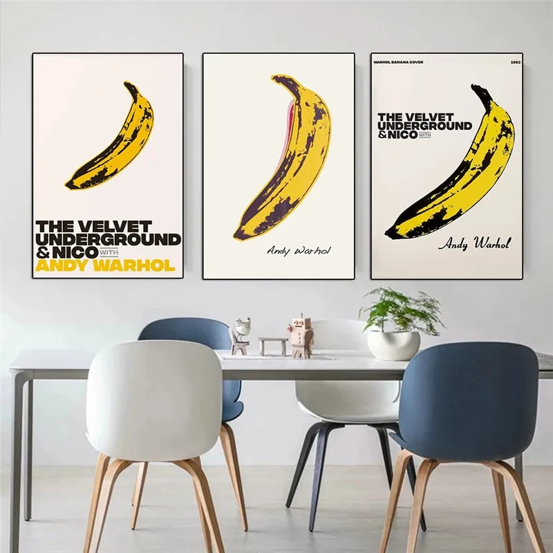 Famous artist banana artwork poster and print abstract fruit canvas painting pop wall art living room home decor painting