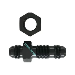 -AN3-AN16 Anoized Aluminum Straight Male Thread Flare Bulkhead Finish Fitting With Bulkhead Nut Hose Ends