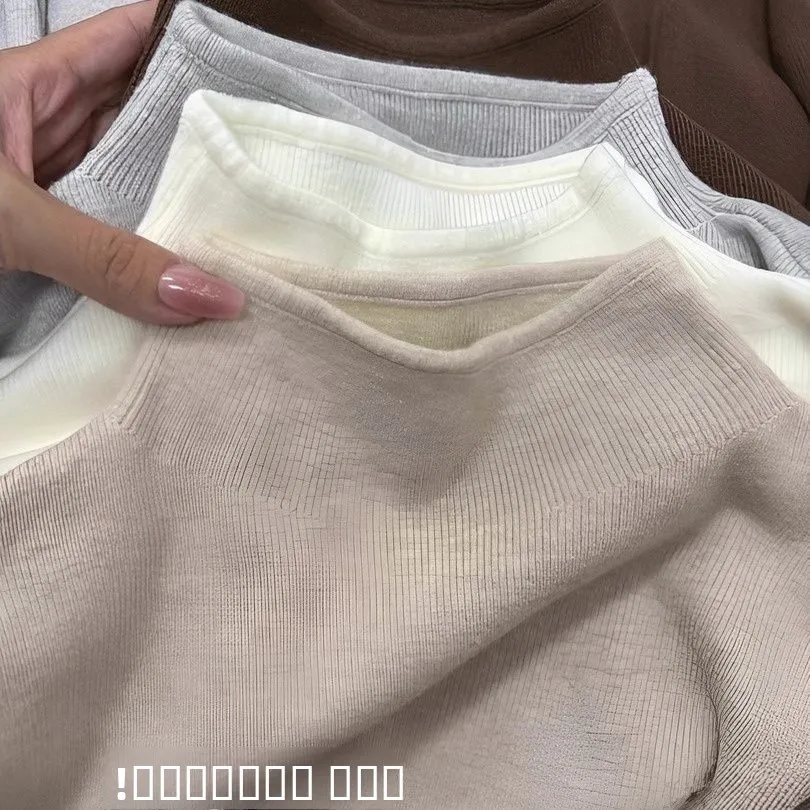 

Korean Sle Women's Knitted Sweater f High Collar Slim Fit Inner Wear Base irt Top Soft Cozy Autumn Winter Faion