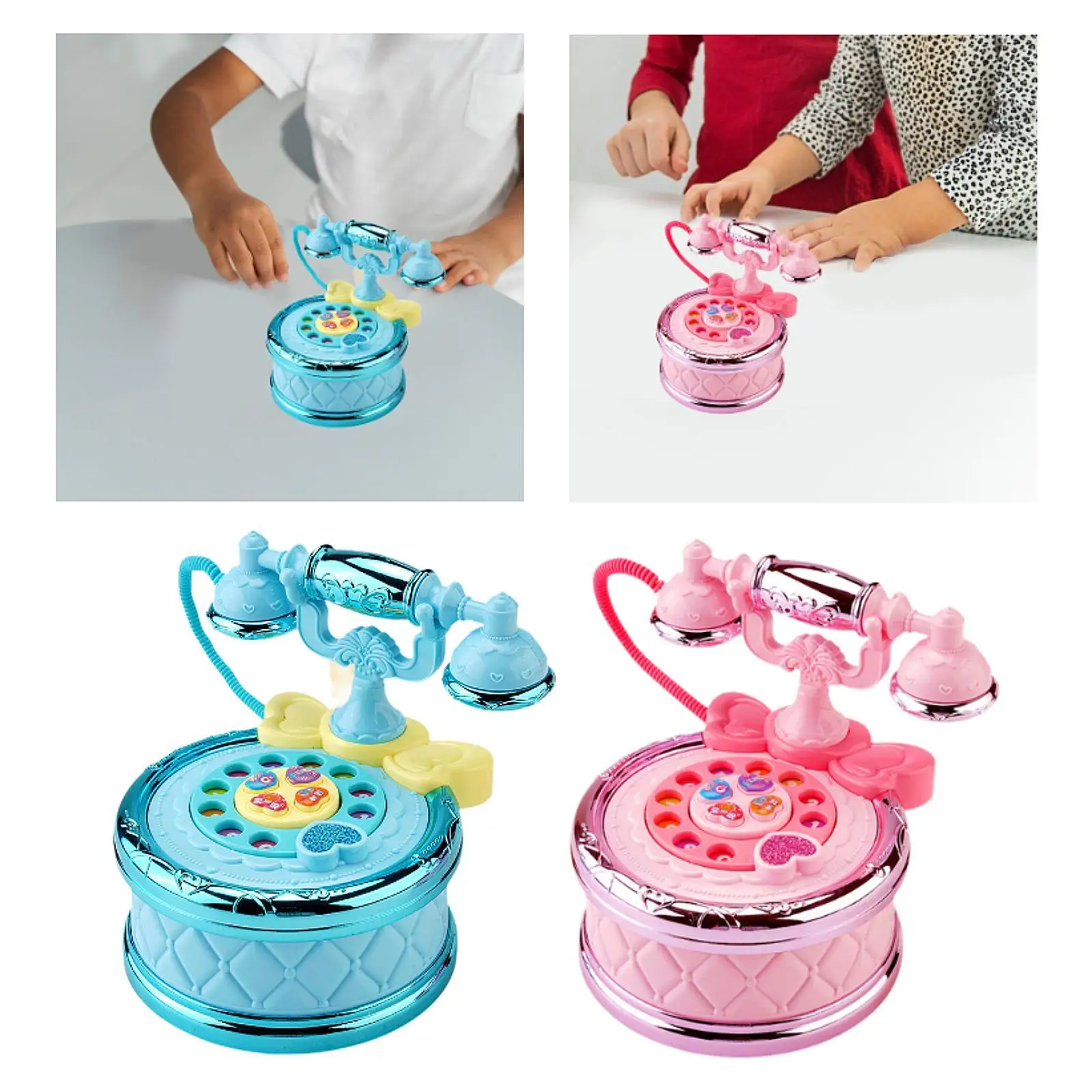 赤ちゃんの電話のおもちゃ 子供のおもちゃ 誕生日プレゼント ライトと音付き プリンセスフォン