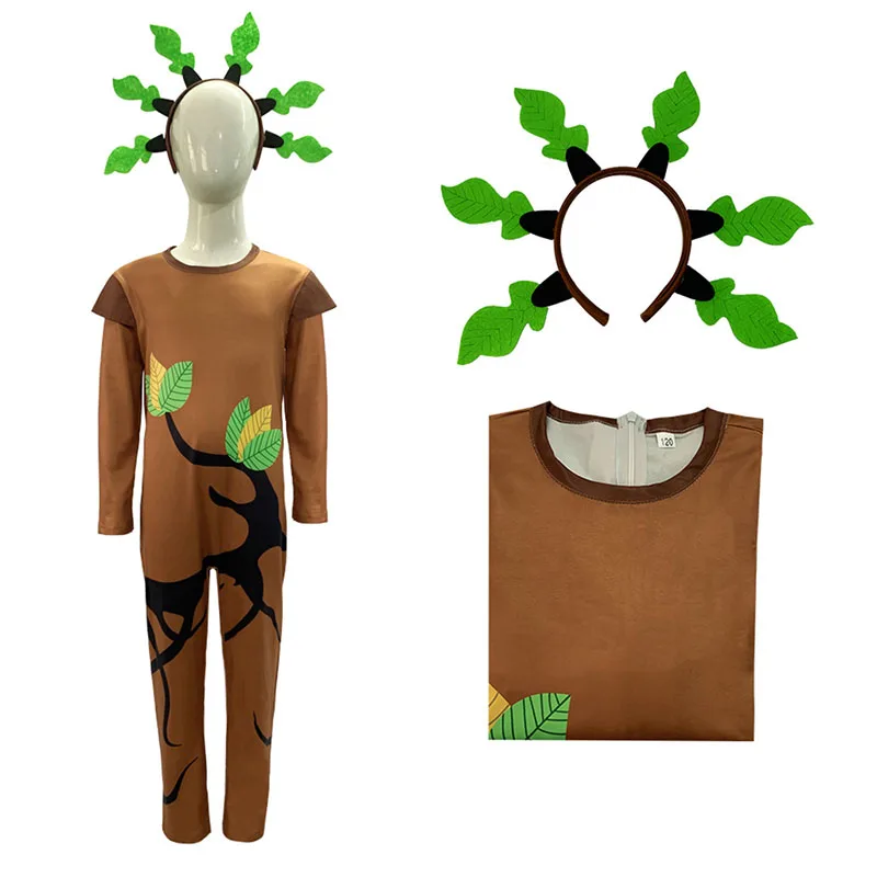 Unisex Niño Traditional Tribal Clothing Fancy Dress Up Halloween Costume Enfant Indigenous Tribals Tree Costume For Niños