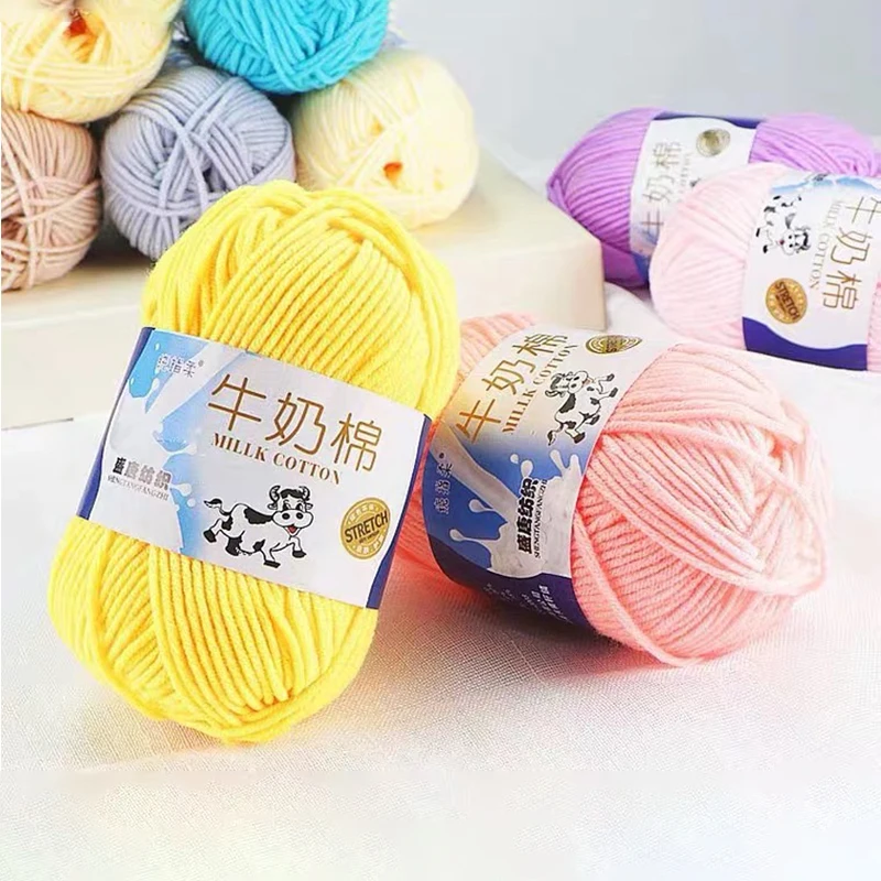 91 Color 5Strands Crochet Yarn For Knitting Milk Cotton Yarn Soft Warm Knitted Line Thread Handmade Needlework DIY Cotton Thread