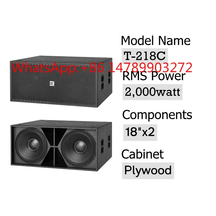 Dual 18 Inch 2000W Plywood Subwoofer Waterproof Passive Speaker Outdoor Stage Party Audio System