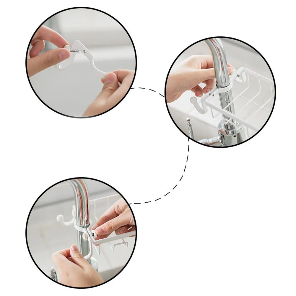 

Water Sink Storage Rack For Faucet Rustproof Sponge Holder Kitchen Sink Organizer Drain Caddy Soap Dishcloth