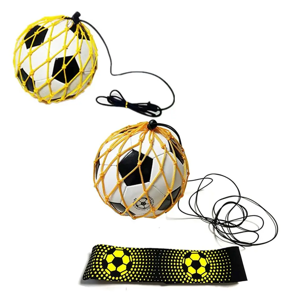 Cinto elástico treinamento de futebol malabarismo net saco chute ajustável bola controle trainer net bolso portátil