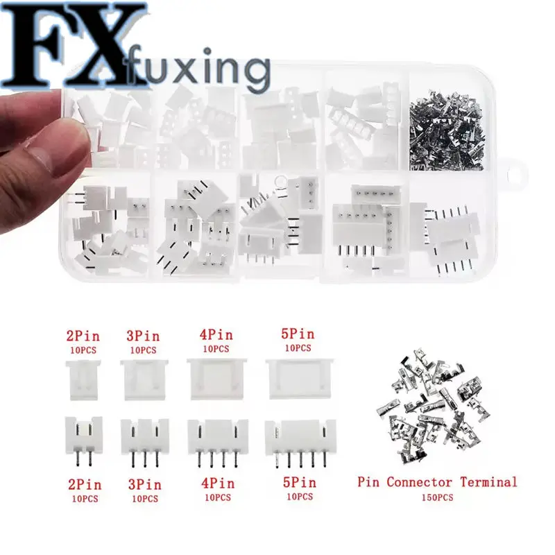 230 Pcs XH2.54 2p 3p 4p 5pin 2.54mm Pitch Terminal Male And Female Housing Kit Pin Connector Terminal Connector Kit