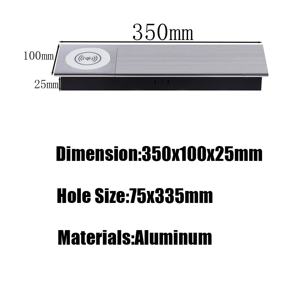 MANLEIKE Table Hidden Socket Embeded Outlet Office Sliding Cover Desktop Socket With Wireless Charge,USB,Type-c,Network, Hdmi