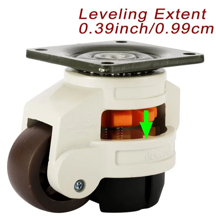 4pcs Handle style GD-40F/60F/80F/ LOAD 1000KG, Level Adjustment Wheel/Casters,Flat Support Lndustrial Hand shank Casters