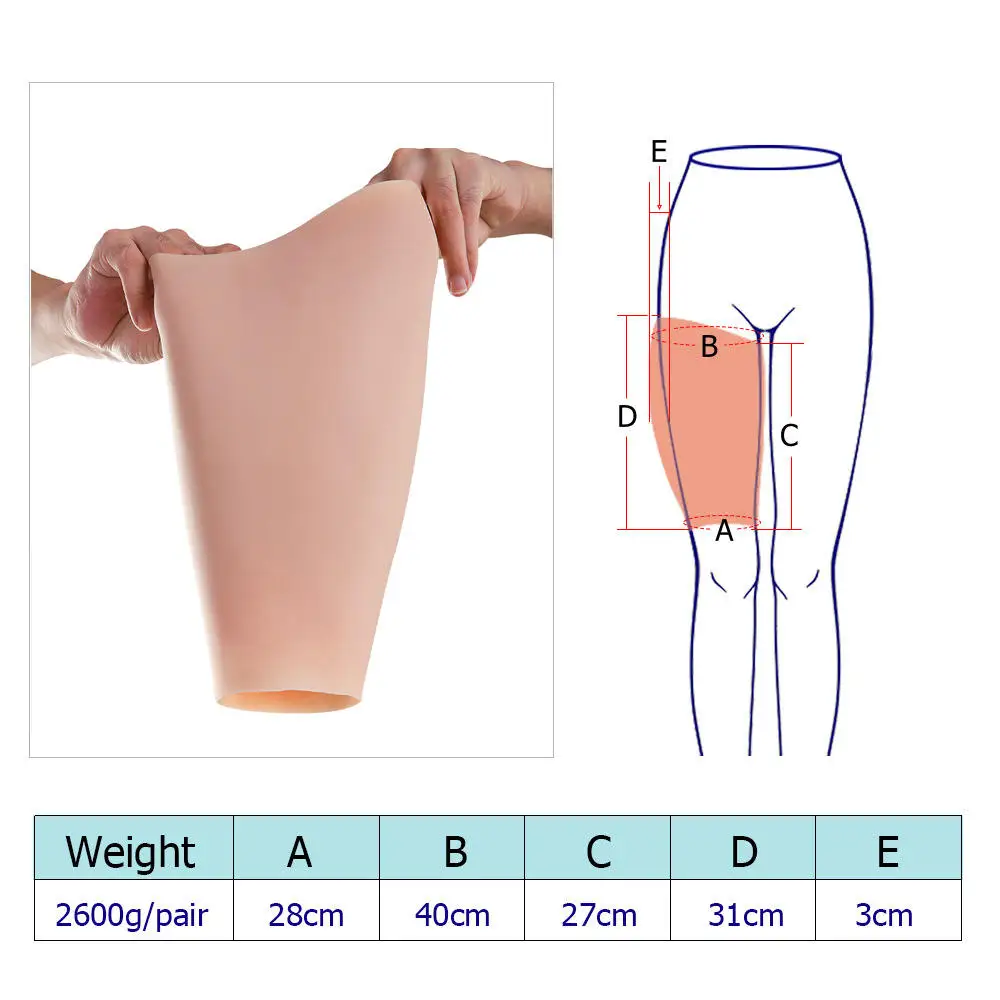 Hot-Selling Silicone Thigh Correctors Calf Pad Soft Leg Enhance Shaper for Men or Women Birthmark Scar Cover for Breast Form