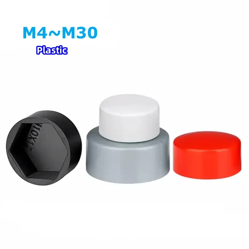 

M4-M30Hexagonal Nut Flat Head Plastic Protective Cap External Hexagonal Screw Low Head Decorative Cap Dust-Proof Cover