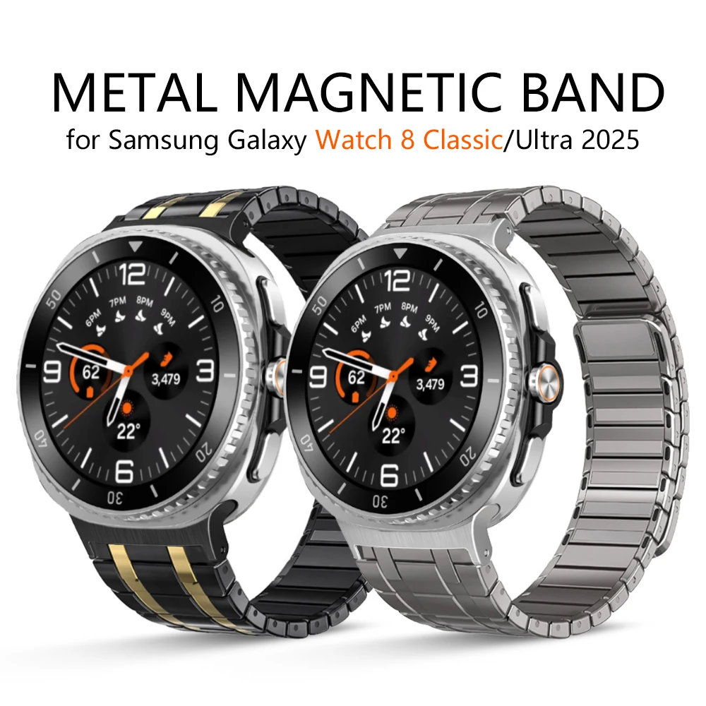 

Ремешок из нержавеющей стали для Samsung Galaxy Watch 8 Classic, 46 мм, 40 мм, 44 мм, магнитный ремешок для Samsung Galaxy Watch Ultra 2025 2024