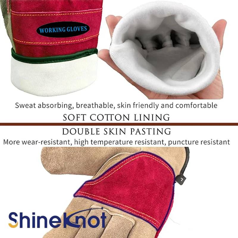 SHINEKNOT Work Gloves For Protection Against Wear Gardening Punctures Cuts Handling Welding And High Temperatures