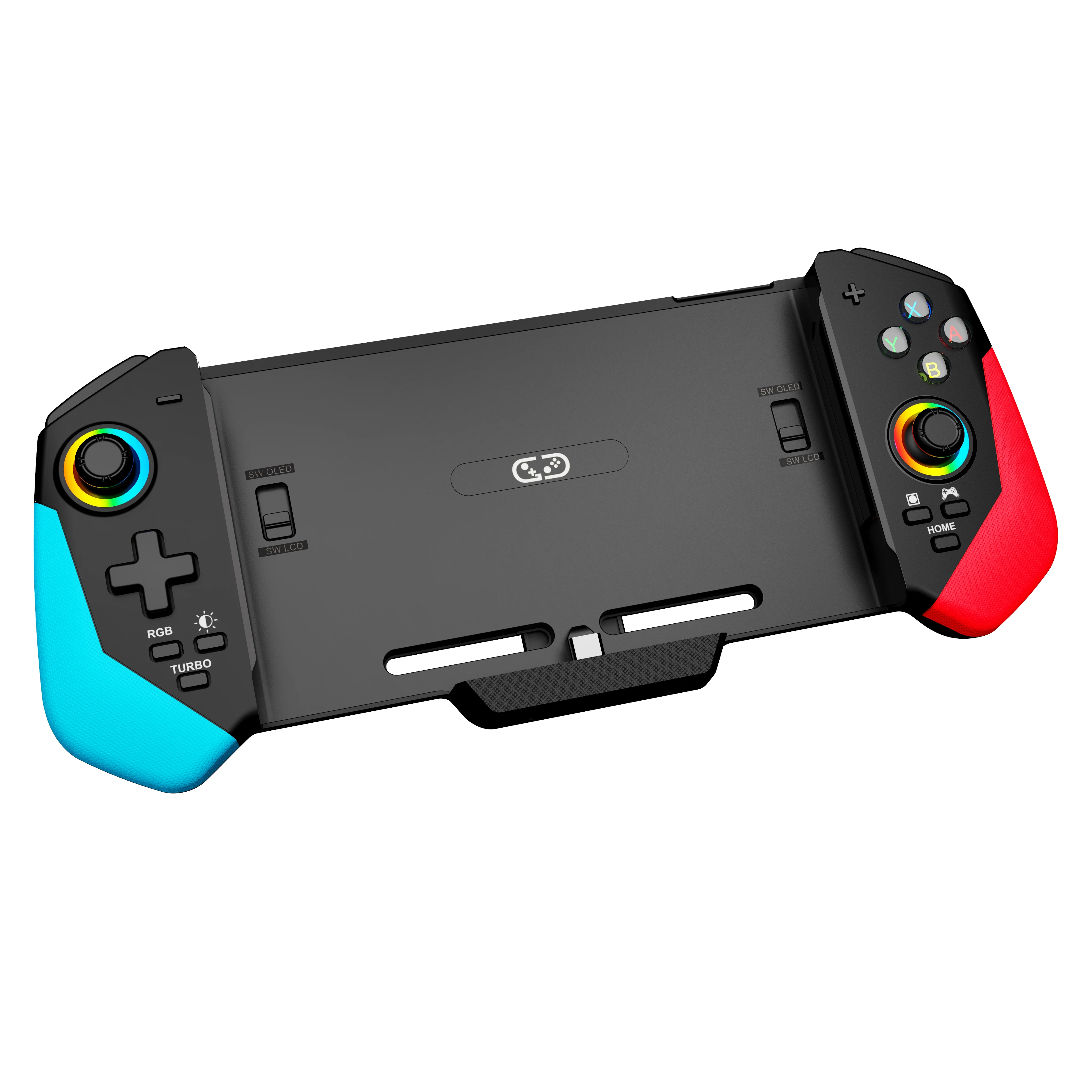 STK-7047 RGB Lighting Controller for Switch/ Switch OLED with 6-Axis Gyroscope Sensor, Hall Joystick and Turbo/Auto Function