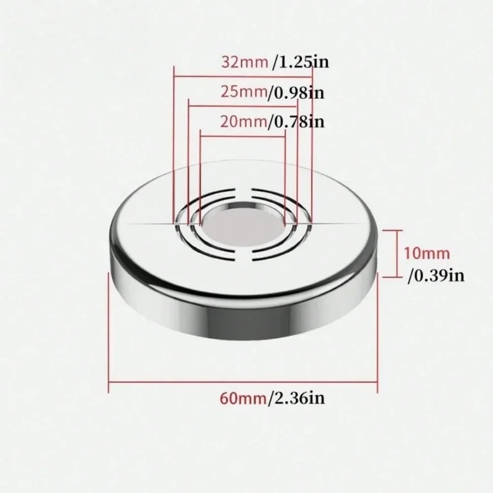 1PC 1CM/0.39IN Shower Kitchen Faucet Cover Adjustable Plating Faucet Decorative Cover Wall Flange Bathroom Tap Pipe Accessories