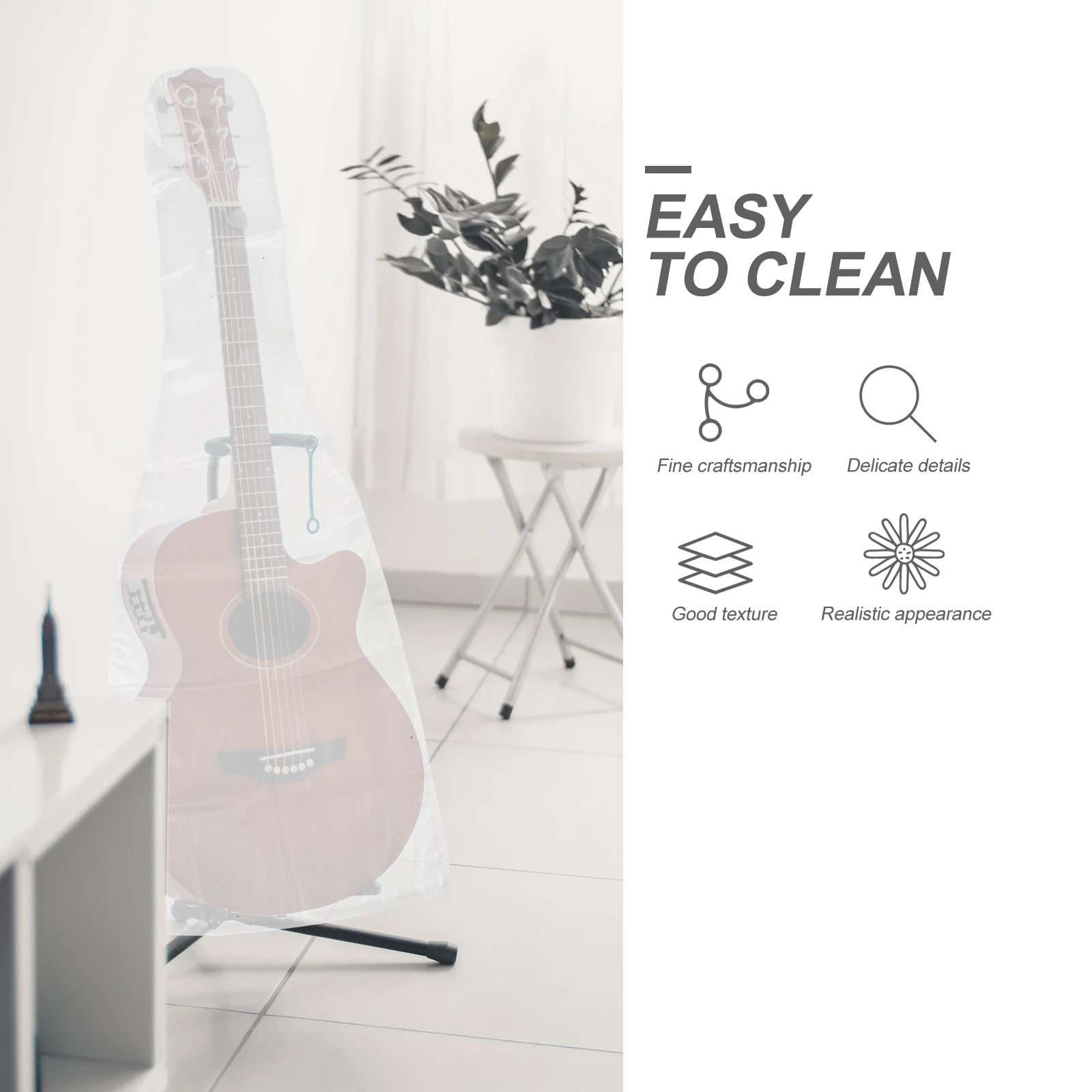 

Guitar Cover Transparent Waterproof Washable Dust Translucent Bass Sun Protection Bag Musical Instrument