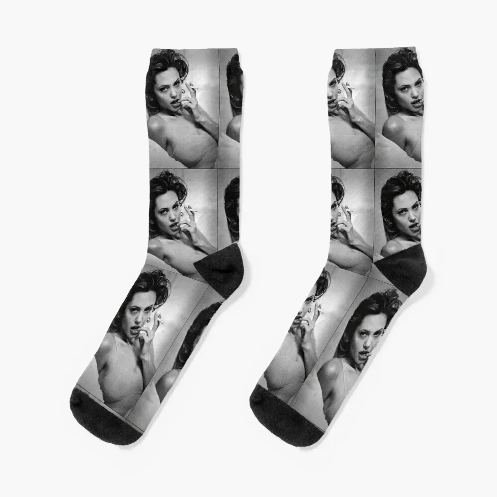 

Sexy Angelina Jolie Socks kawaii sheer new in's fashionable Luxury Woman Socks Men's