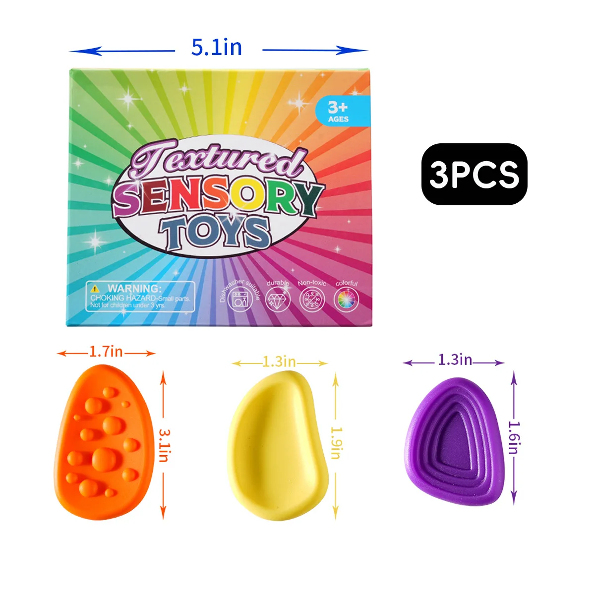 3/6個入り 新しいフィジェットトイ 大人用感覚シリコンストーン 6個パック テクスチャード 自閉症の子供向け 心を落ち着かせる フィジェット ストレス解消おもちゃ
