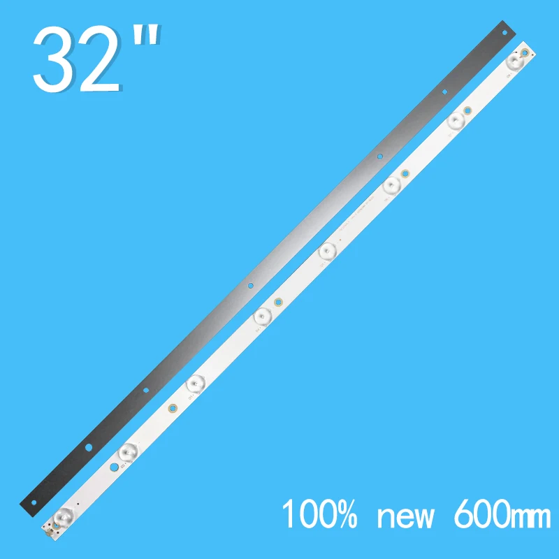 Tira de luces LED de fondo para TV, accesorio Universal de 32 pulgadas, 8 luces, 600mm x 12mm-3v