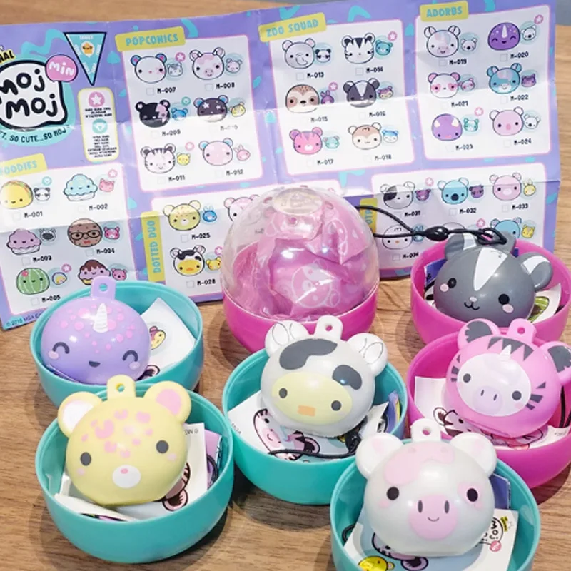 Oryginalne Moj Moj Moj Piłeczki Antystresowe do Ściskania Zabawki Gashapon w Kapsułkach Urocze Zawieszki Zwierzątka Breloczki Kolekcjonerskie Ozdoby