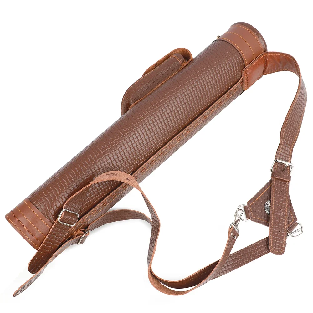 

Cowhide Archery Arrow Quiver Shoulder Back Bag Large Capacity Adjustable for Left Right Hand Bow Hunting Shooting Accessories