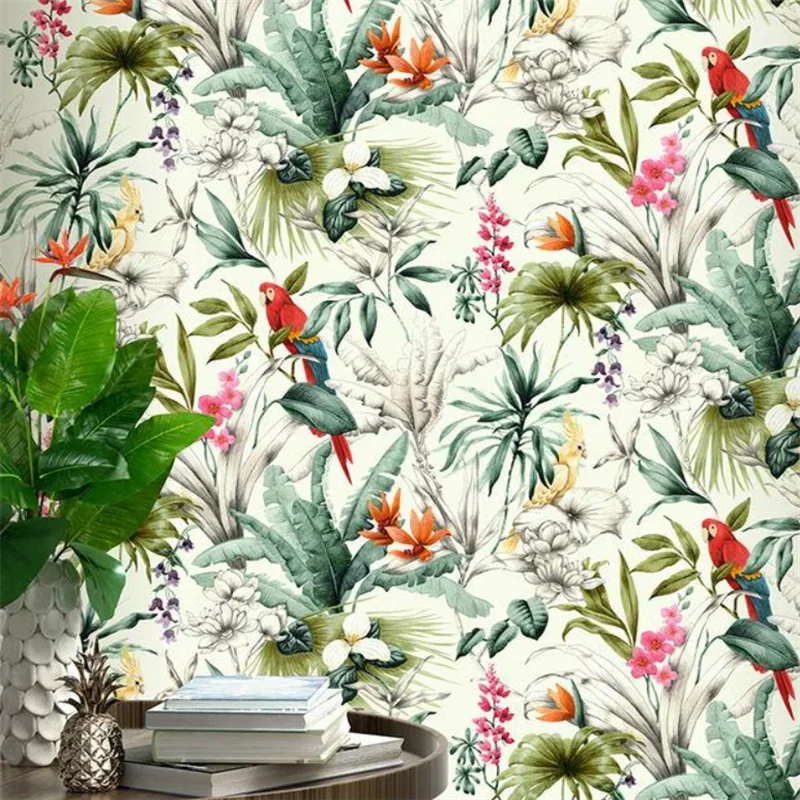 Custom 3D Modern Tropical Rain Forest Plant Leaf Wallpaper Photo Murals wallpapers Living Room Bedroom Wall Painting landscape