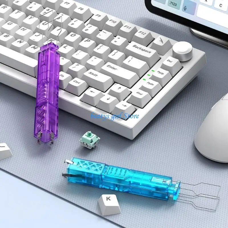 

C7AB 2-in-1 Keycap Puller Switches Remover Hot-swappable Keyboards Cleaner Mechanical Keyboards Keycap Shaft Removal