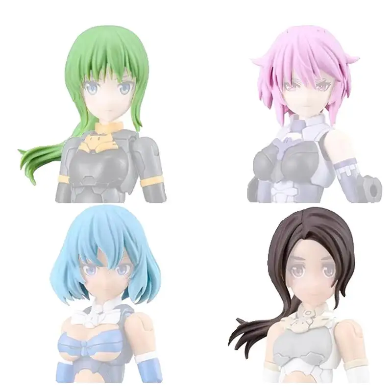 Bandai Original 30MS Option Hair Style Parts Vol.9 All 4 Types Ponytall Hair 6 Anime Action Figure Toys For Boys Girls Kids Gift