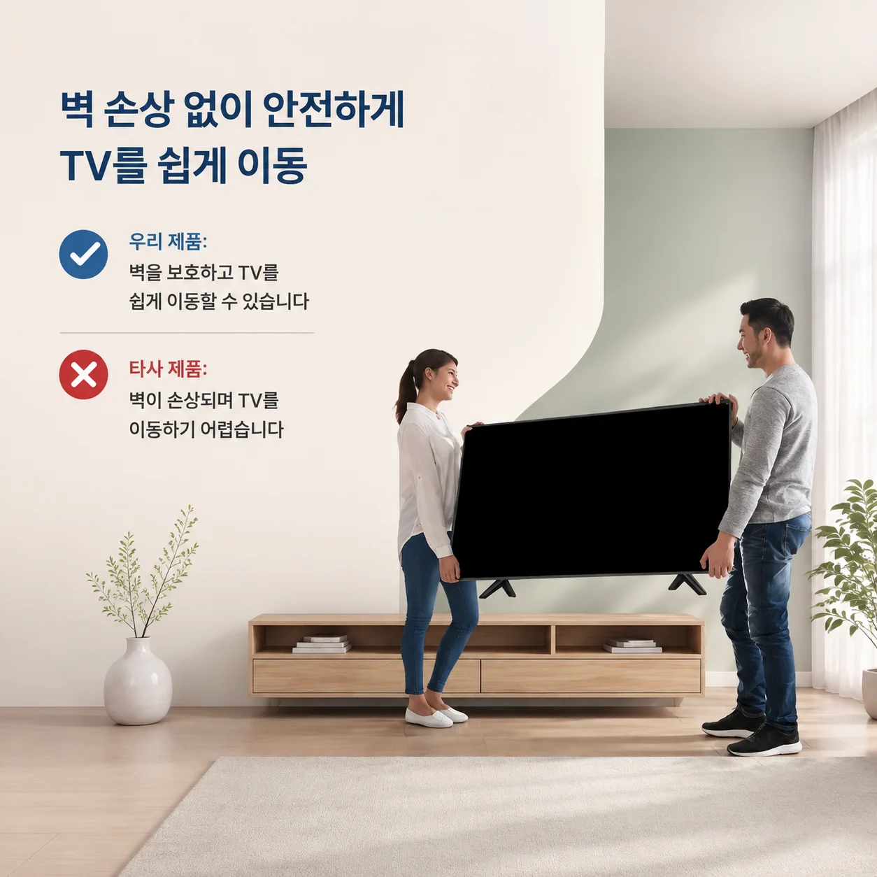 TCL TV용 받침대 스탠드, 28~65인치 및 55S453 모델 호환, 무드릴 책상형 다리 브래킷, 안정적인 화면 지지