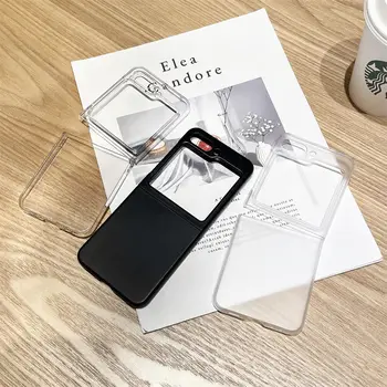 適用於三星 Galaxy Z Flip 6/5/4/3/ZFlip 1/2 的透明硬式 PC 超薄保護殼,透明磨砂防震保護套,適用於三星 Flip6 6 最佳銷售 三星翻蓋3手機殼 - №6