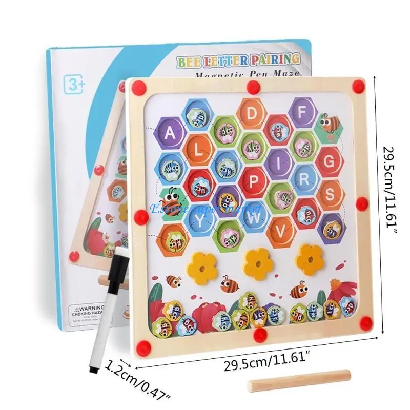 090B لعبة المهارات الحركية الدقيقة للأطفال، لعبة مطابقة الحروف الخشبية، لعبة هدية تعليمية لمرحلة ما قبل المدرسة للأطفال من سن 3 #6