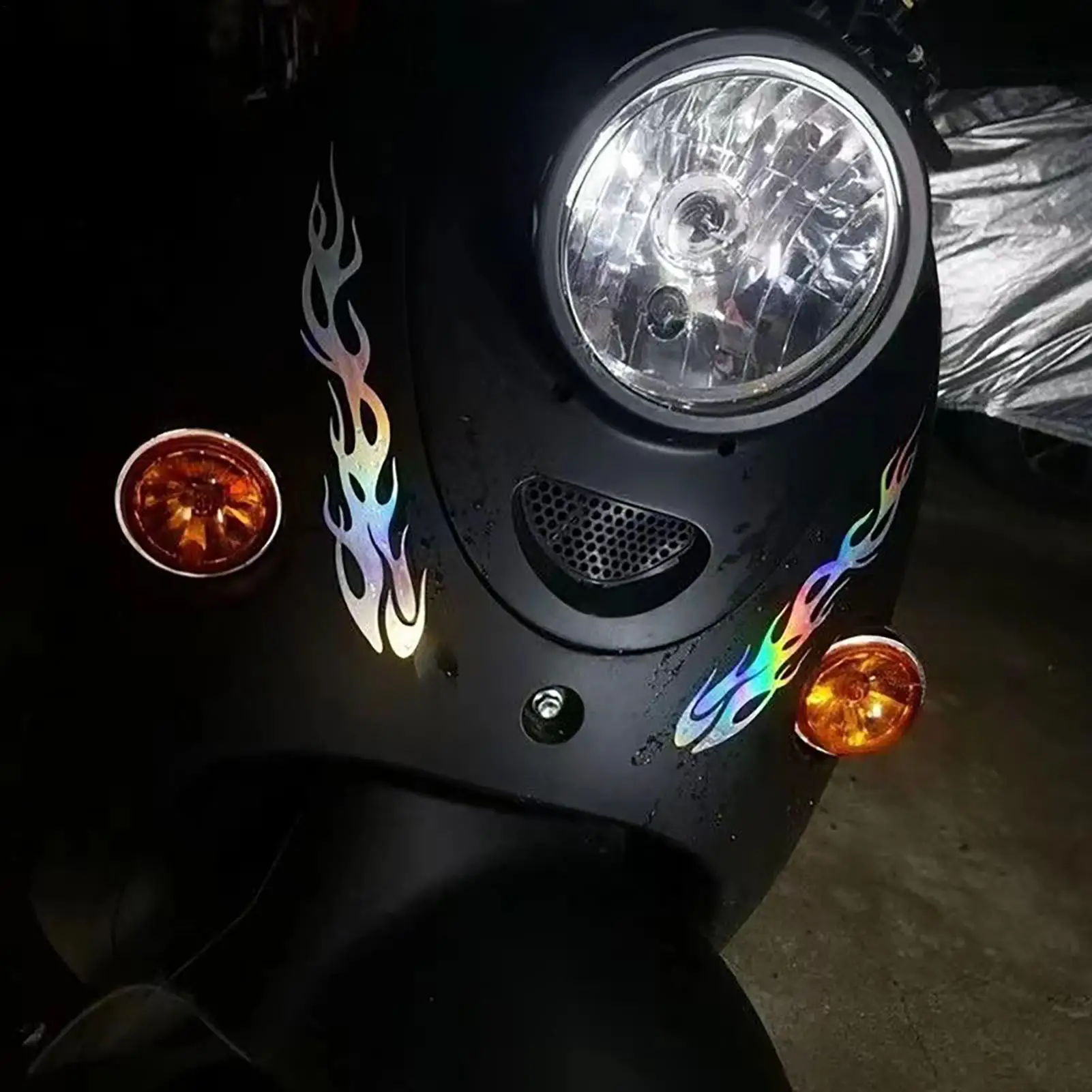 Flame Reflective Stickers Waterproof Motorcycle Reflective Unique Flame shape Car personality Sticker Self-Adhesive Safety