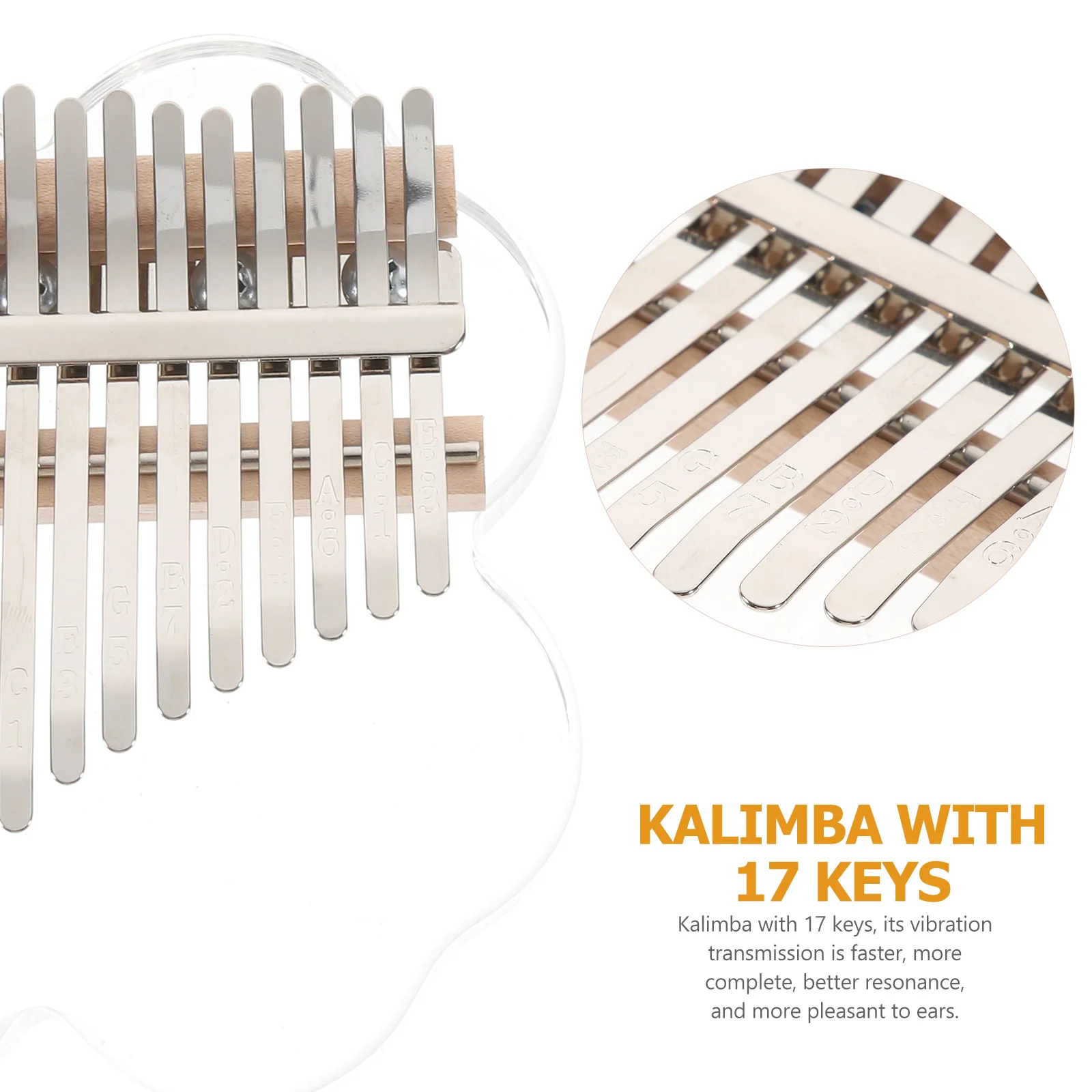 

17 Key Thumb Piano Crystal Transparent Acrylic Portable Kalimba Finger Piano Beginners Musical Instruments Gifts Kids Christmas