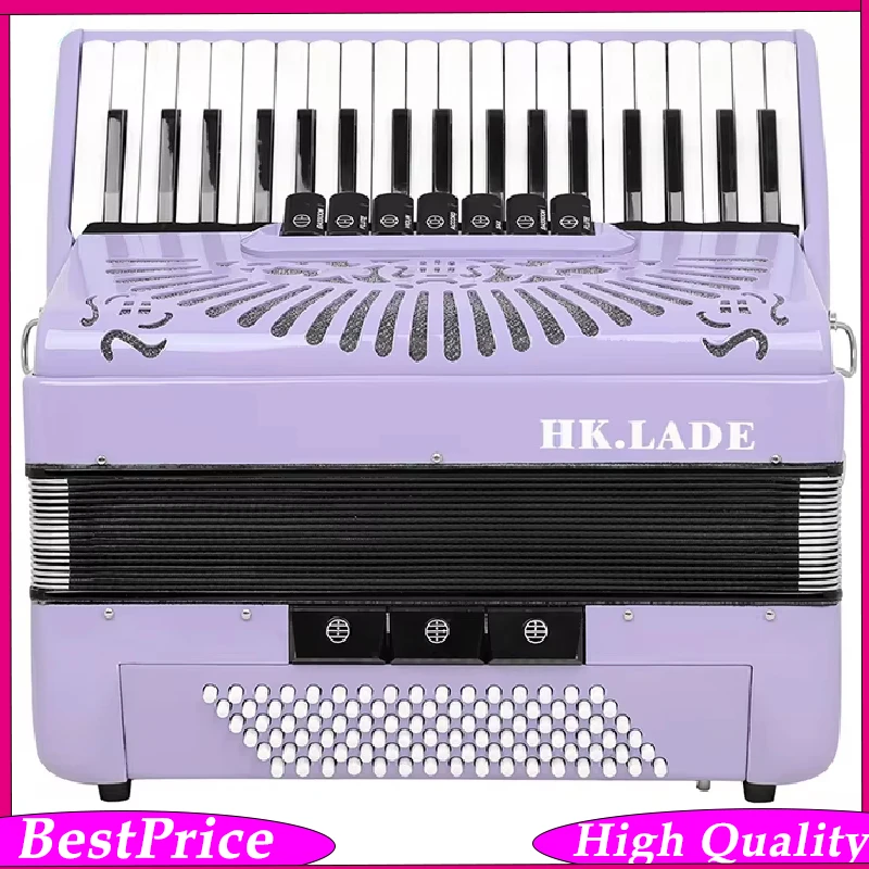 HK·LADE AH-280 37-Key 96-Bass Accordion with Register Switches - Anti-Slip Keys Professional Accordion Sheepskin Bellows