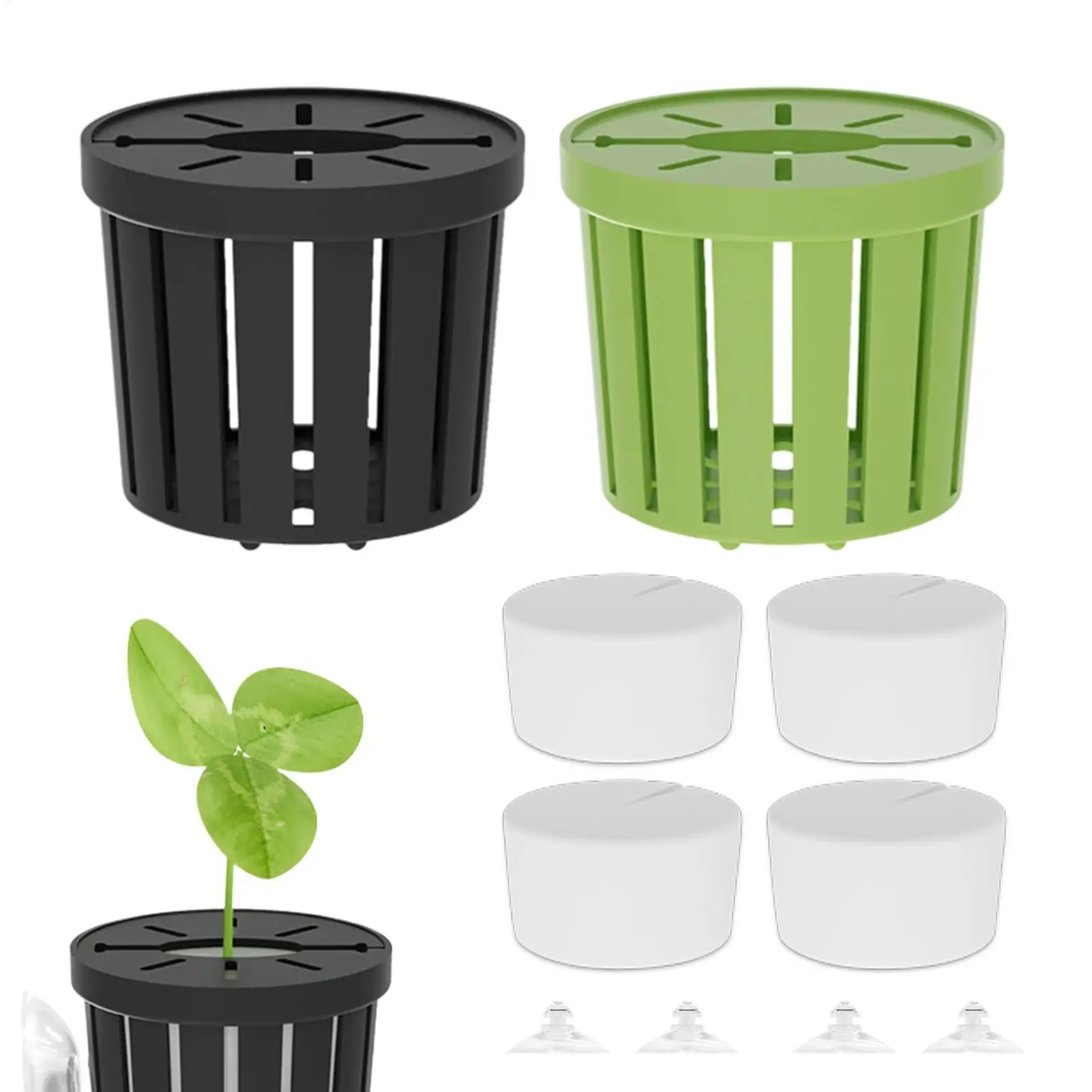 4Pcs Aquatic Plants Fixed Set Aquarium Plant Fixed Basket with Suction Cup Fish tank Aquatic Plant Holder Landscape Accessories