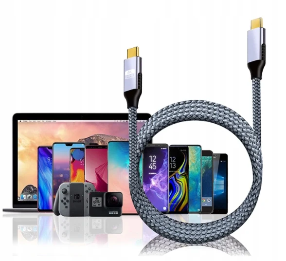 Fotografia 3: Cabo Thunderbolt 3 USB-C 4K 60Hz 10GB 100W AV 2M Zenwire ZC-8 para Celular