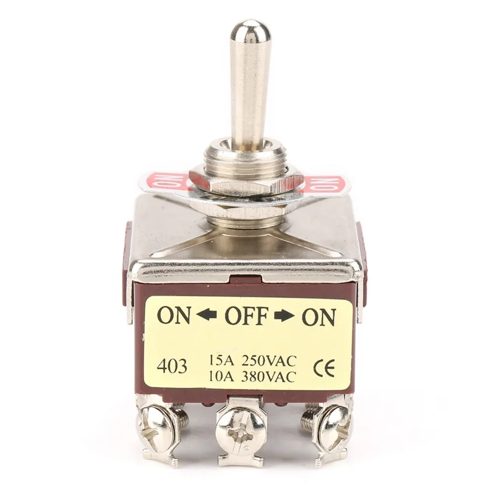 3 Position Toggle Switch 4PDT 15A/250VAC 10A/380VAC Rocker Switch 12 Pin 12mm Self-locking Type ON/OFF/ON Toggle