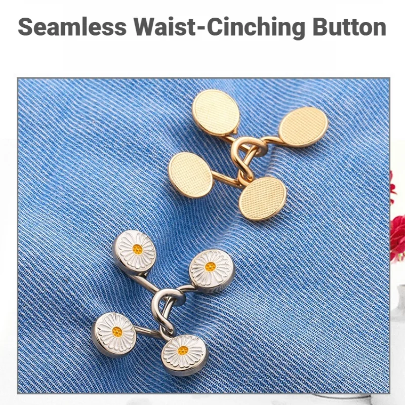Sewing Accessories Adjustable Detachable Metal Jeans Button Pins, Pants Waist Tightener Snap Fastener Clothing Buckles