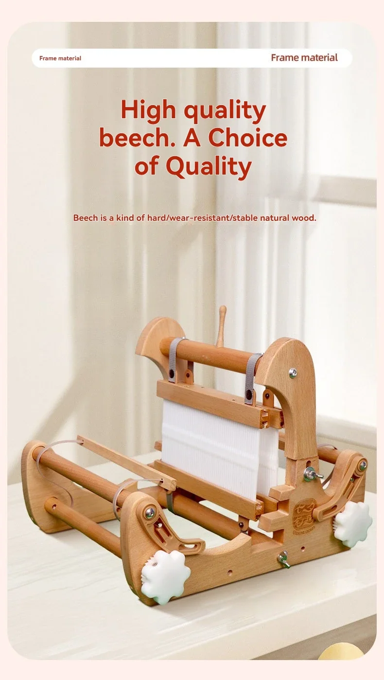 Hand-operated weaving loom—a creative, compact desktop loom suitable for both children and adults.