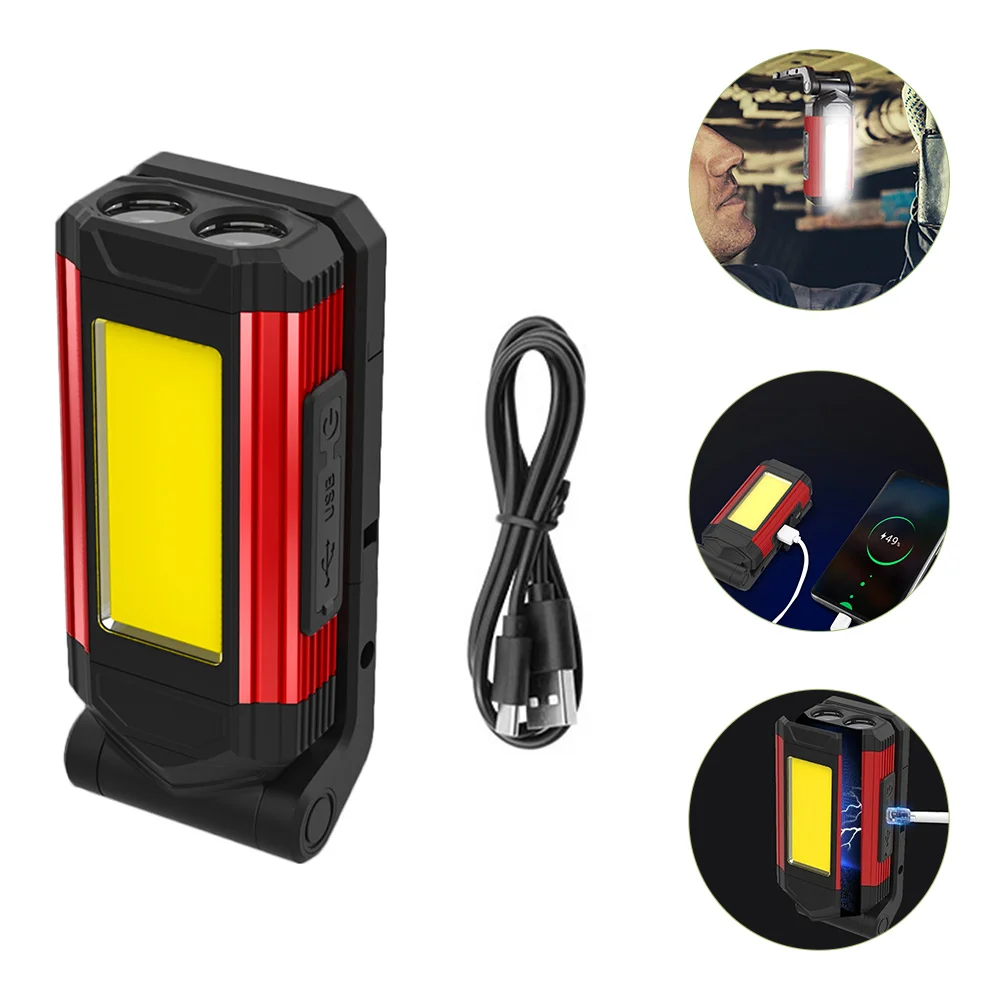 Lumière de réparation à chargement Usb, aimant intégré, projecteur haute luminosité pour l'entretien des véhicules, Construction, Camping en plein air