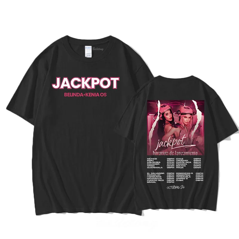 JACKPOT T-shirt Belinda & Kenia OS New Song Cotton Tee-shirt Graphic Printing Hip Hop Vintage Tshirt Sudaderas Gothic Punk Tees