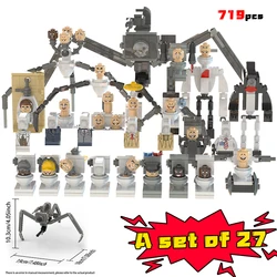 MOC Skibidi Toilet Action Figures Building Blocks Set For Kids Titan TVMan Spider Construction Boys Toys Christmas Gifts