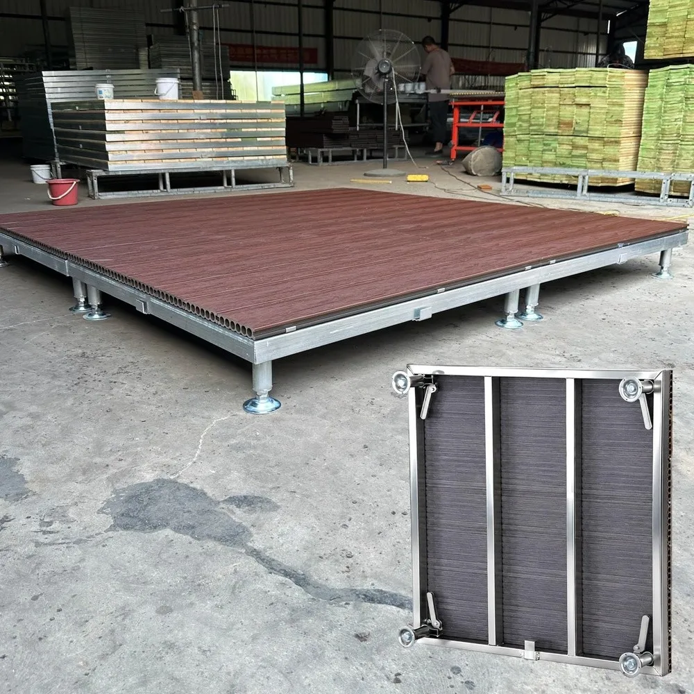 Steel Frame WPC Decking Platform All Weather Prefabricated Modular Deck