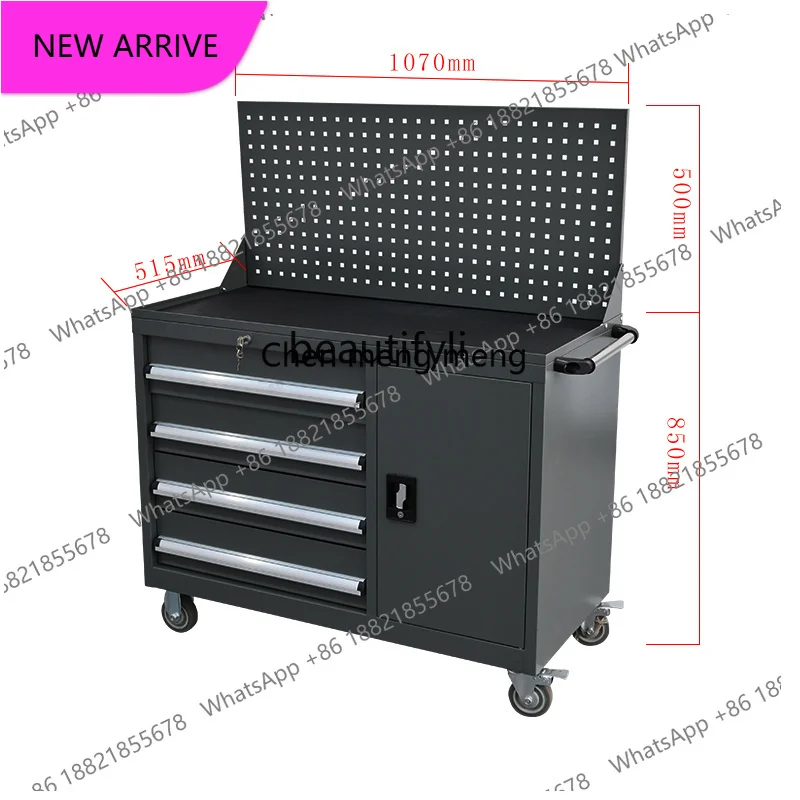 46 Inch Heavy Duty Tool Box Trolley Multifunctional Mobile Workbench Auto Repair Workshop Portable Tool Storage Cabinet