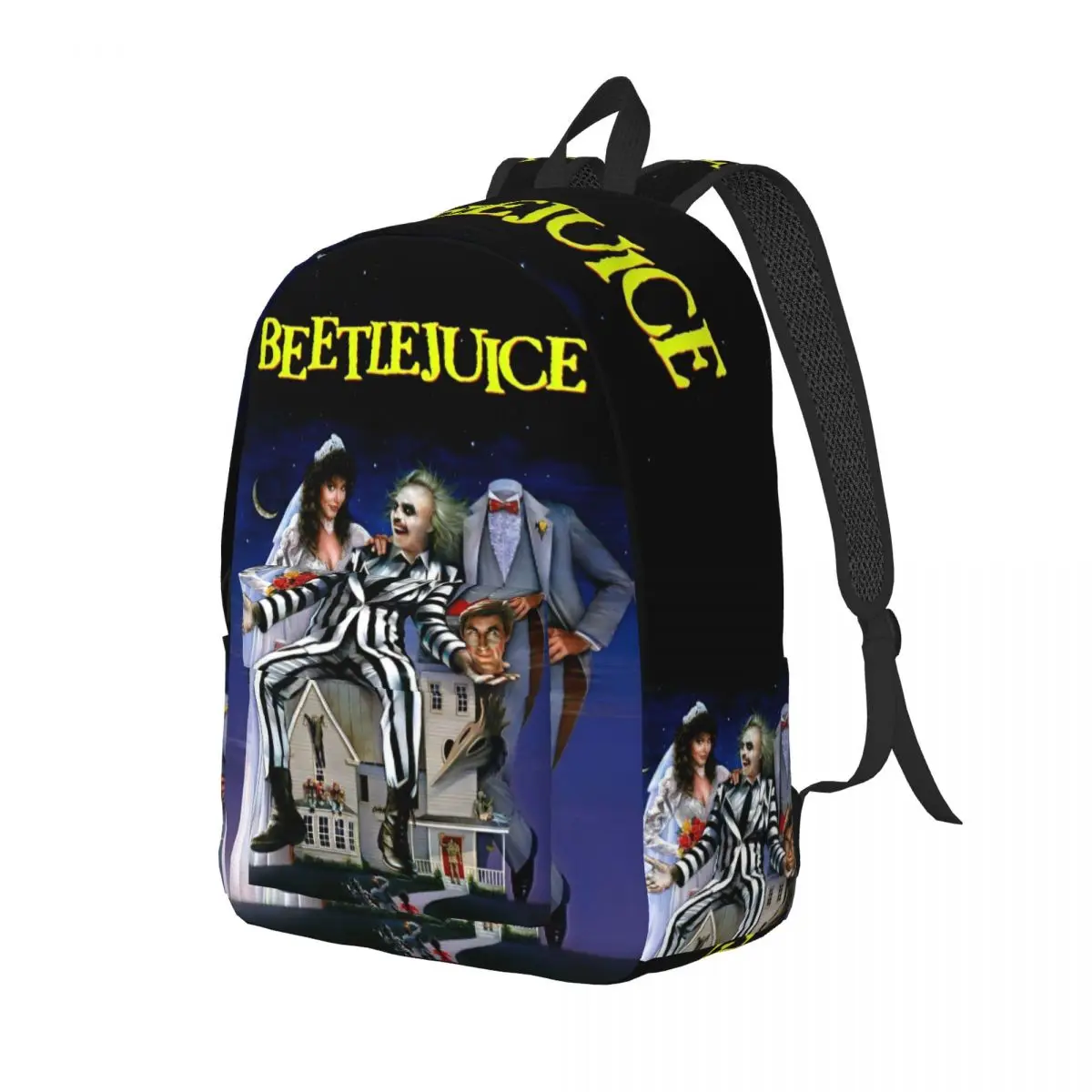 B-Beetlejuice Spooky Movie Backpack Men Women Teenage High School Work Daypack Halloween Horror Laptop Computer Shoulder Bag