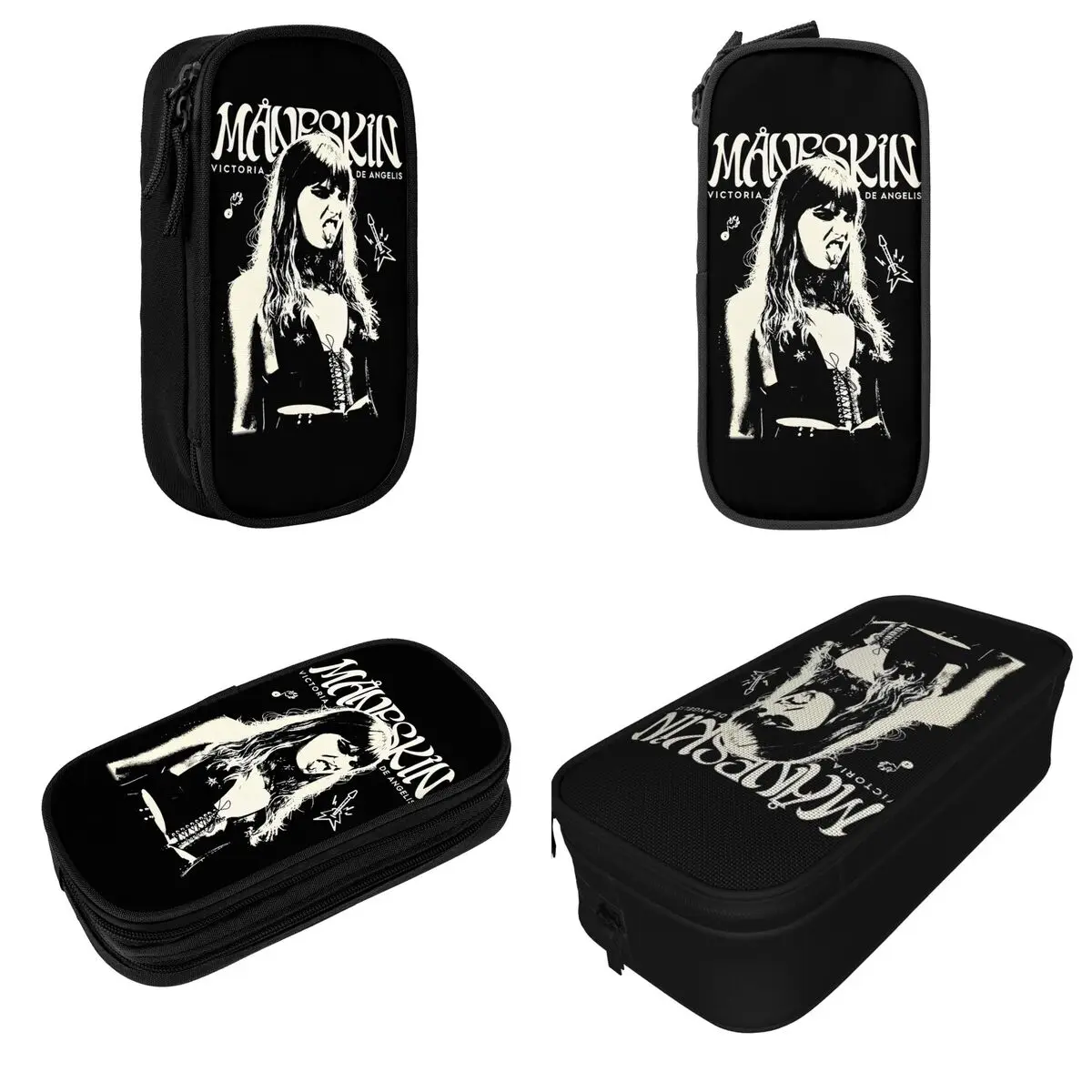 Rock Band Music Maneskin Pencil Case Double Layer Large-capacity Kids Pencil Case Stationery Suprise Gift