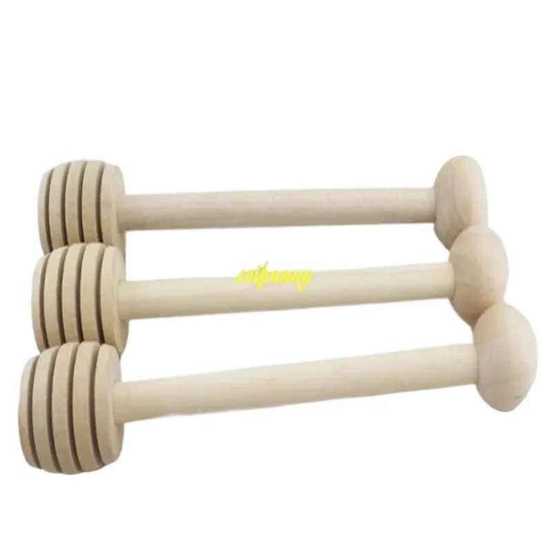 50pcs/lot Natural Handmade Wood Honey Dipper Wooden Honey Muddler stick