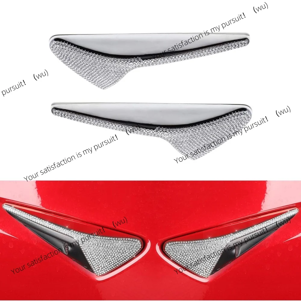 For 2017-2023 Tesla Model 3/2020-2023.6 Tesla Model Y HW3.0 Side Camera Protection Cover Decoration Bling Bedazzled Crystal