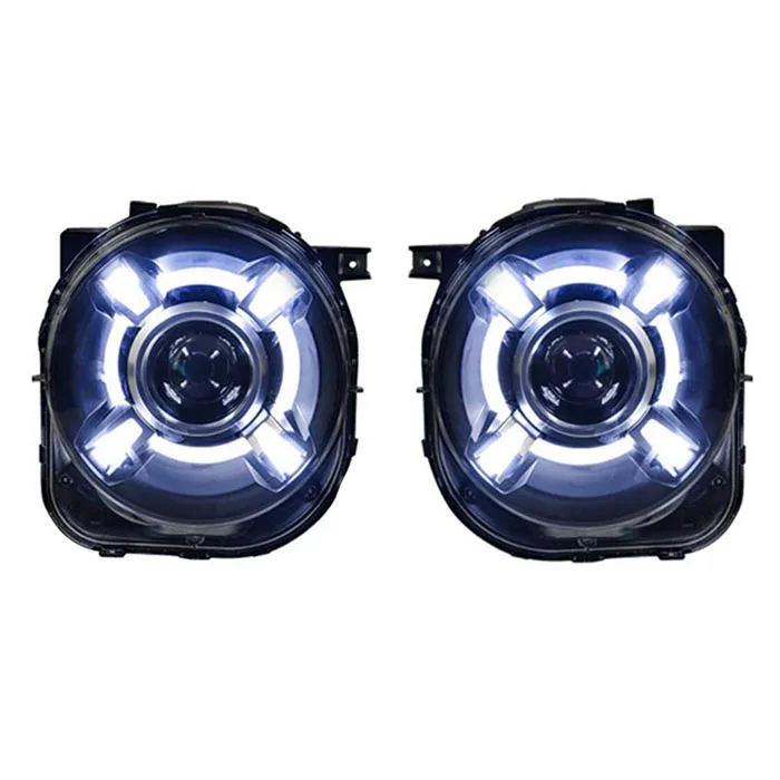 Black Xenon HID Headlight Assemblies Dual Beam With DRL Fits For Jeep Renegade 2015-2019